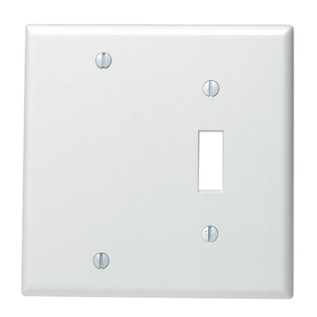 Leviton Leviton White 2 gang Thermoset Plastic Blank/Toggle Wall Plate 1 pk 88006-000